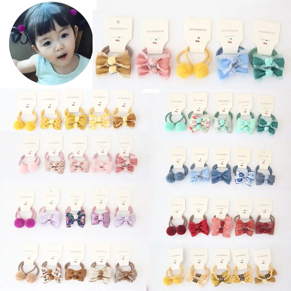 10pcs Fashion Kids Girls Accessories Hair Ties Bowknot Elastic Rubber Band Gum Flower Headdress Hair Rope