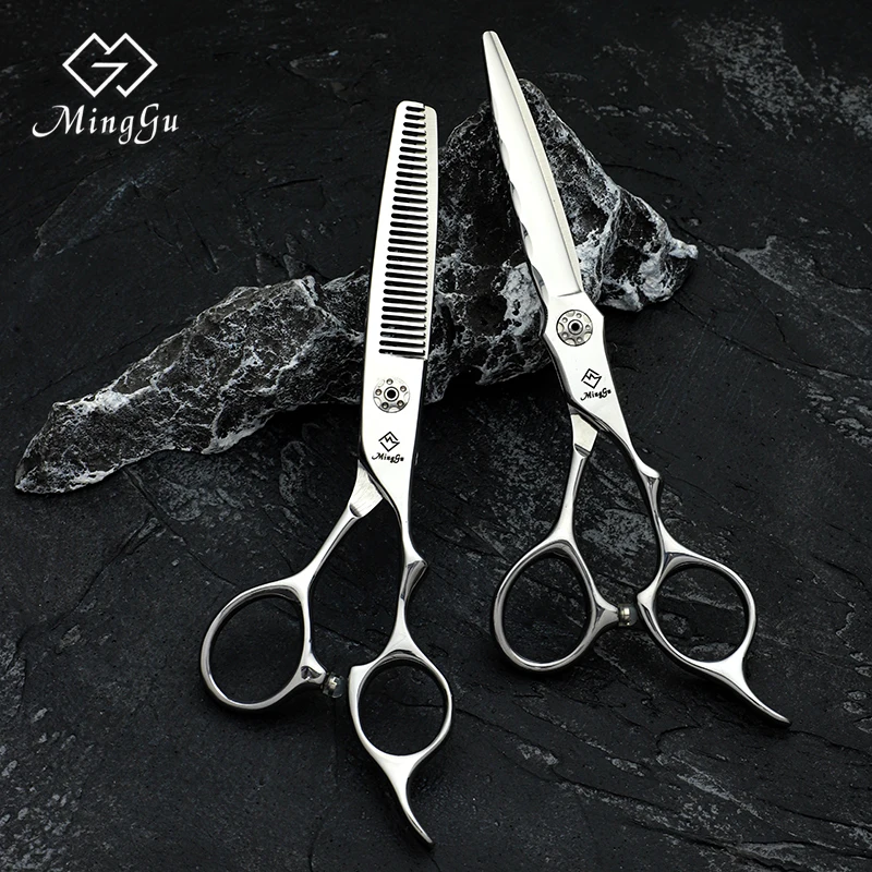 Minggu hair scissors professional men and women thin scissors 440C steel 6 inch hairdresser tools