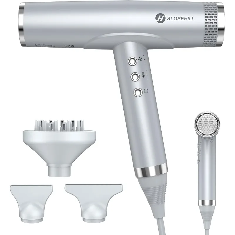 Professional Hair Dryer with Diffuser, Ionic Hair Dryer, Powerful & Fast Salon Blow Dryer with 110, 000 RPM Brushless Motor