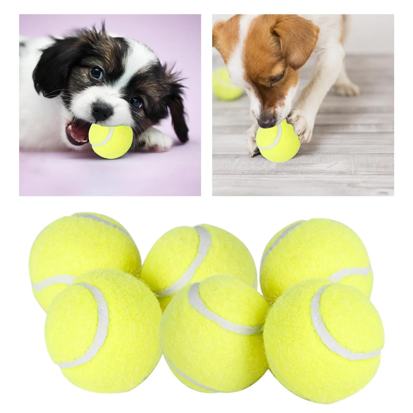 6Pcs Tennis Balls High Bounce Practice Training Outdoor Elasticity Durable Tennis for Dogs Bite Chase and Chomp 5cm Dog Ball