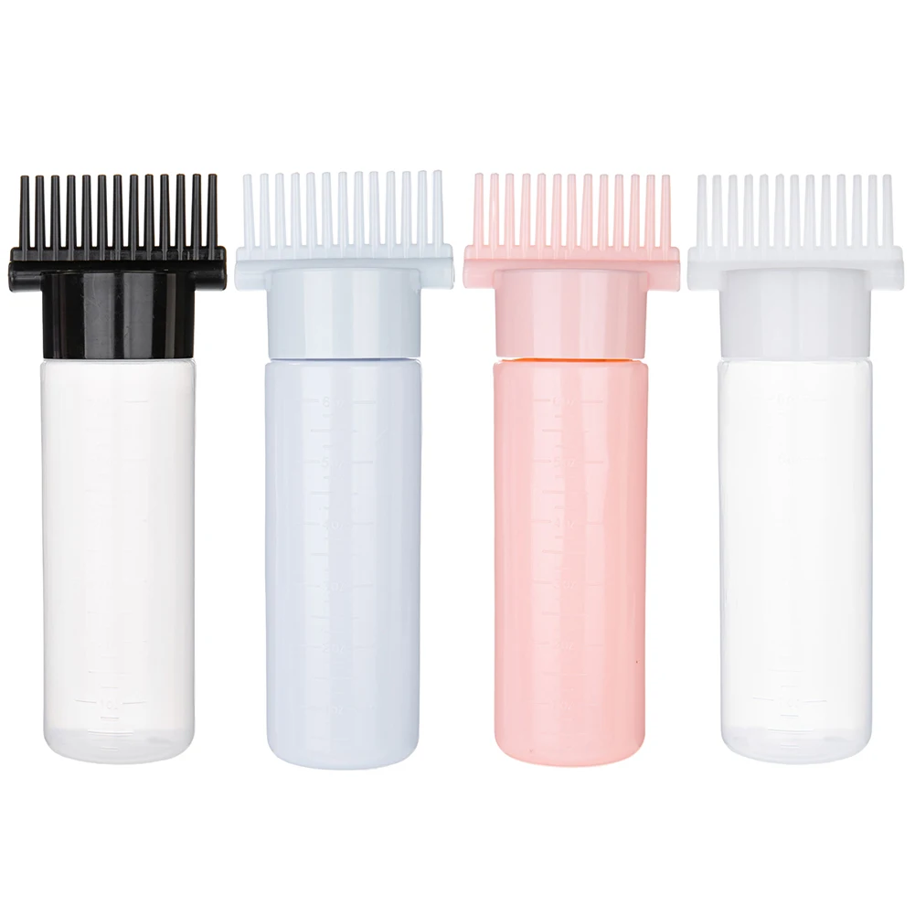 180ml Multicolor Purpose Squeeze Bottle Refillable Hair Oil Applicator Bottle for Hair Coloring Hairdressing Styling Tools
