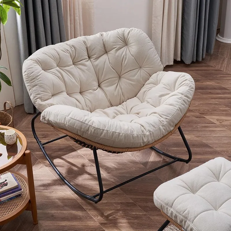 Recliner Modern Simple Chair Living Room White Floor Puffs Rocking Chair Nordic Designer Reading Fauteuil Salon Home Furniture