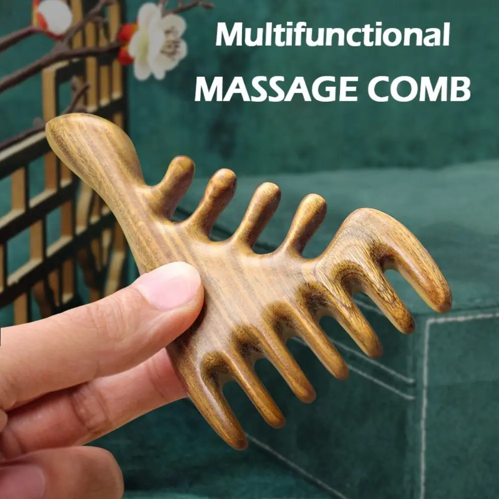 Relaxation Therapy Gift Pressing Meridian Scrapping Board Hair Care Tool Wooden Massage Comb Scalp Massager Wide Teeth Comb