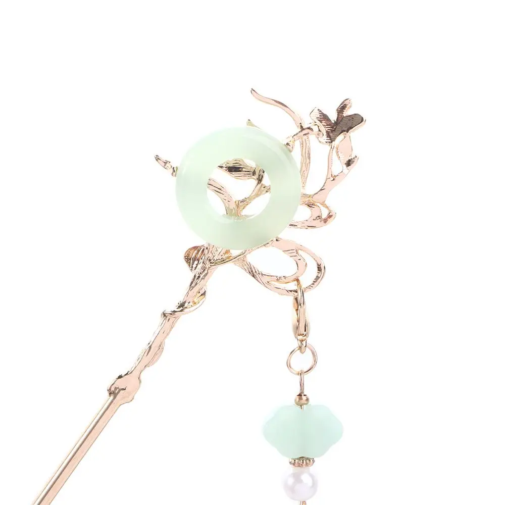 Elegant Vintage Tassel Bridal Flower Pendent Pearl Women Hair Sticks Chinese Hair Fork Hair Clip Korean Hanfu Hairpins