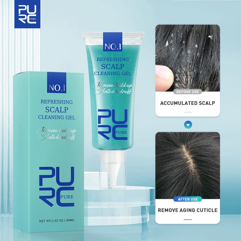 PURC Hair Scalp Treatment Gel Essence Anti Dandruff Anti Itch Exfoliating Refreshing Nourish Products Hair Care 60ml
