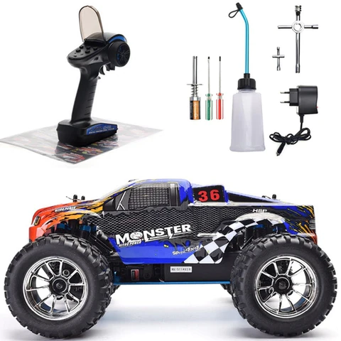 Description Picture 6 of itemFAST RC GAS POWERED NITRO CAR 1:10 SCALE TWO SPEED OFF ROAD MONSTER TRUCK