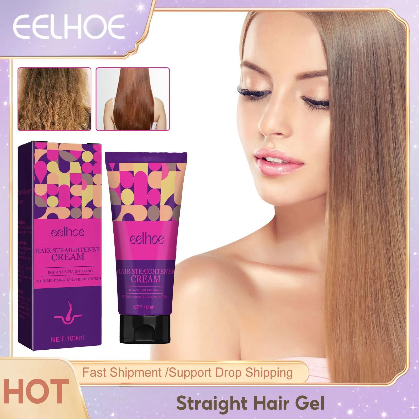 Hair Straightening Cream Repair Damaged Dyed Anti Loss Frizzy Greasy Treatment Improve Ionperm Keratin Hair Care Massage Product