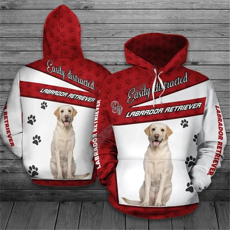 Cute Labrador Retriever Graphic Sweatshirts Funny Animal Dog 3D Printed Hoodies For Men Clothes  Casual Women  Pullovers Hoody