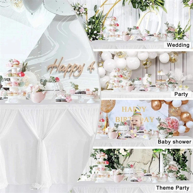Table Skirts Birthday Tulle Table Skirting Wedding Party Tutu Tulle Table Skirt Baby Shower Wedding Party Home Decor Table