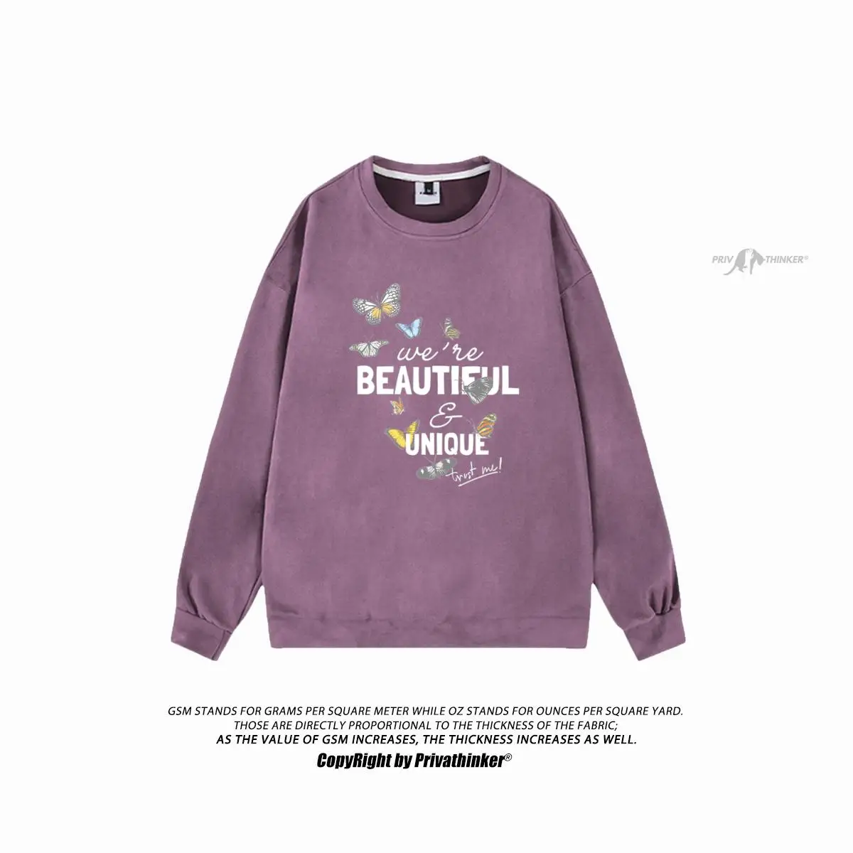 Gothic Butterfully Suede Sweatshirts Men 2023 New Trendy Hoodies Casual Loose Pullovers Crew Neck Autumn Brand Clothing
