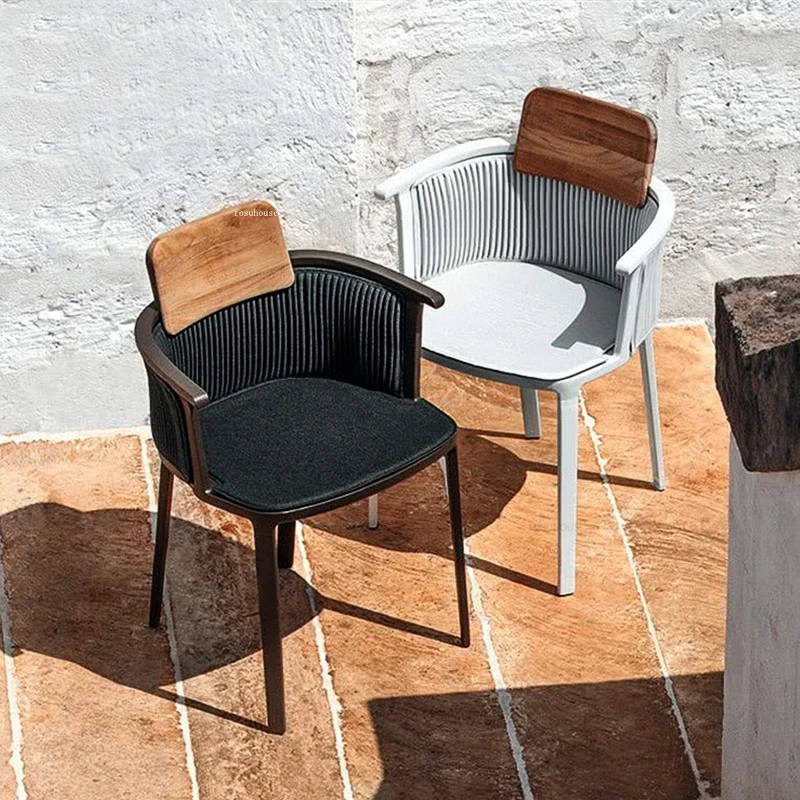 Patio Leisure Tables and Chairs Light Luxury Outdoor Garden Furniture Sets Nordic Home Balcony Open-air Restaurant Wicker Chairs